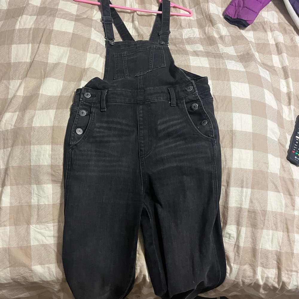 Straight Black Jean Overalls Old Navy